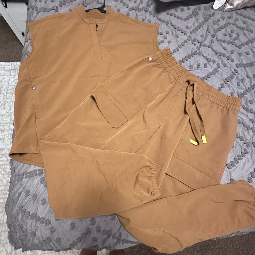 Womens Figs scrubs- brown color